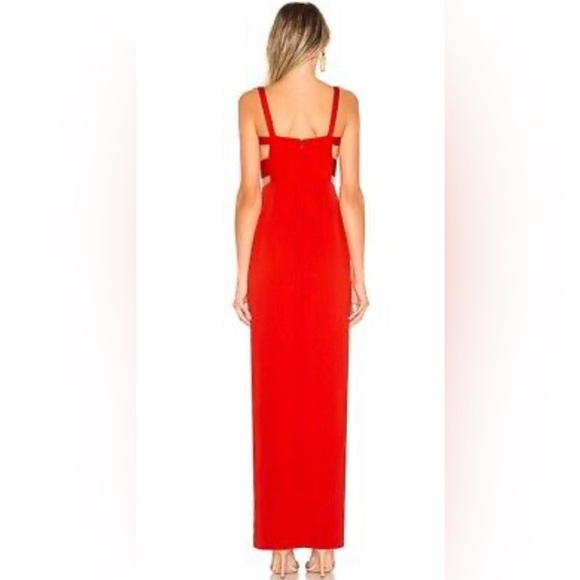 Lovers + Friends Red Front Slit Cutout Side Maxi Dress - Picture 8 of 9